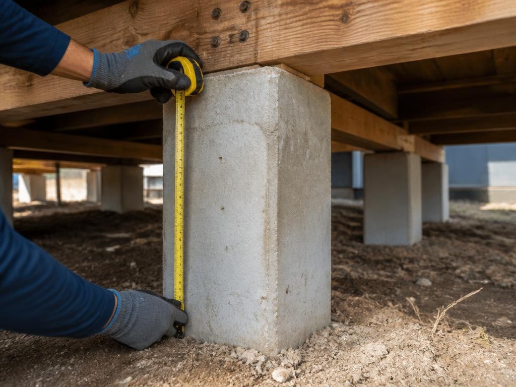 Crawl-space inspection of a pier and beam foundation on an older metro Atlanta home